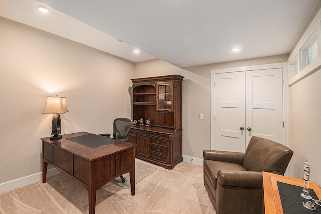 8680 Dexter Pinckney Rd, Pinckney, MI 48169 - office space featuring light colored carpet, baseboards, and recessed lighting