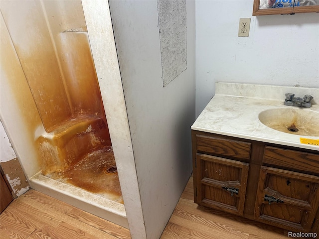 497 River Rd, Otsego, MI 49078 - bathroom featuring vanity and wood finished floors