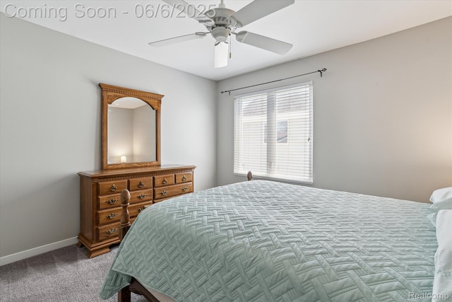 4118 Shoreview Ln, Whitmore Lake, MI 48189 - bedroom with carpet, ceiling fan, and baseboards