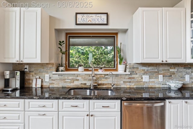 4118 Shoreview Ln, Whitmore Lake, MI 48189 - kitchen with dishwasher, a sink, and white cabinets