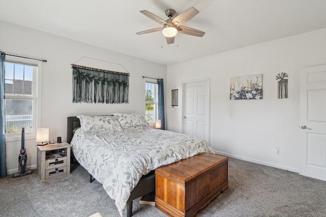10 Windswept Ln, Hillsdale, MI 49242 - bedroom featuring carpet flooring, baseboards, and ceiling fan