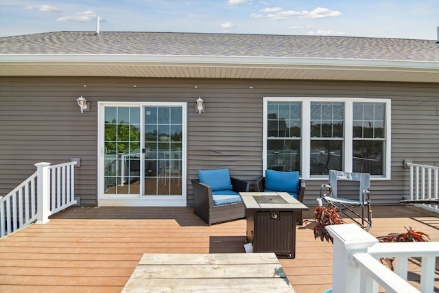 10 Windswept Ln, Hillsdale, MI 49242 - deck with an outdoor fire pit