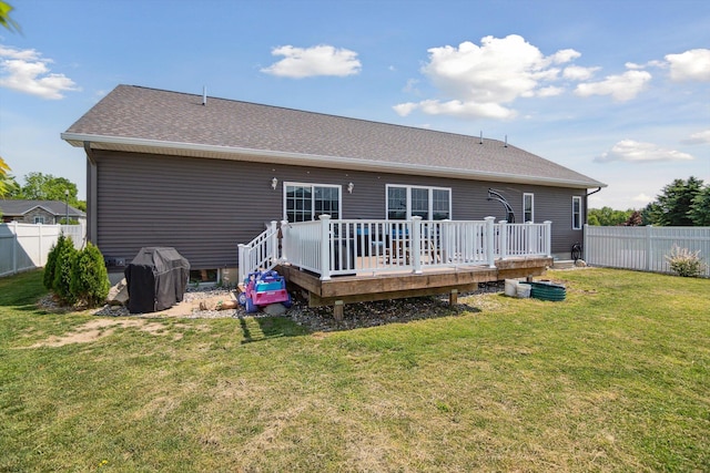 10 Windswept Ln, Hillsdale, MI 49242 - rear view of property with a deck and roof with shingles