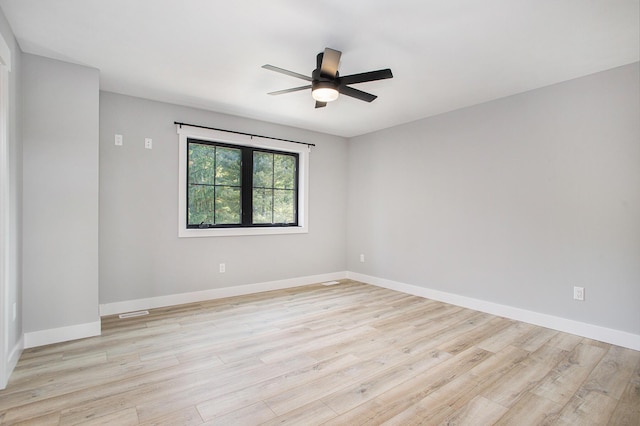 6646 E Eagle Lake Dr, Kalamazoo, MI 49009 - spare room featuring light wood-style flooring, a ceiling fan, and baseboards