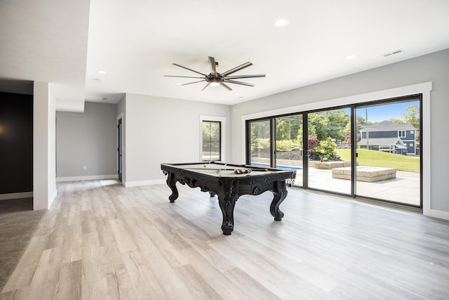 6646 E Eagle Lake Dr, Kalamazoo, MI 49009 - game room featuring billiards, plenty of natural light, baseboards, and recessed lighting