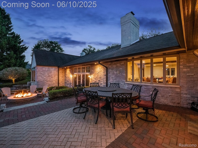530 E Long Lake Rd, Bloomfield Hills, MI 48304 - view of patio / terrace with a fire pit and outdoor dining area
