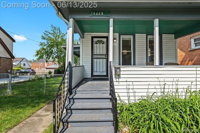 14435 Prevost St, Redford, MI 48227 - view of exterior entry with a porch