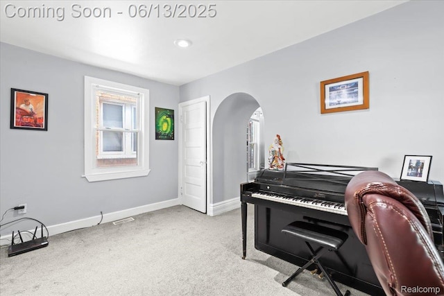 14435 Prevost St, Redford, MI 48227 - sitting room with carpet flooring and arched walkways
