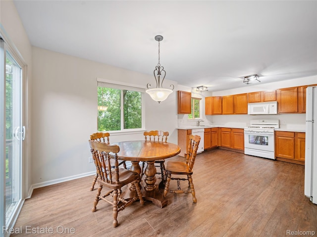 8859 Redstone Dr, Pinckney, MI 48169 - dining area with light wood finished floors, healthy amount of natural light, and baseboards