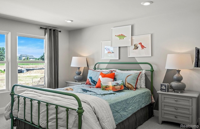 2724 Dunes Ct, Milford, MI 48381 - bedroom featuring carpet, baseboards, and recessed lighting