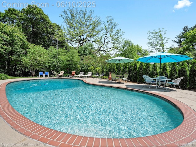 4383 Pine Tree Trl, Bloomfield Hills, MI 48302 - outdoor pool with a patio area and view of wooded area