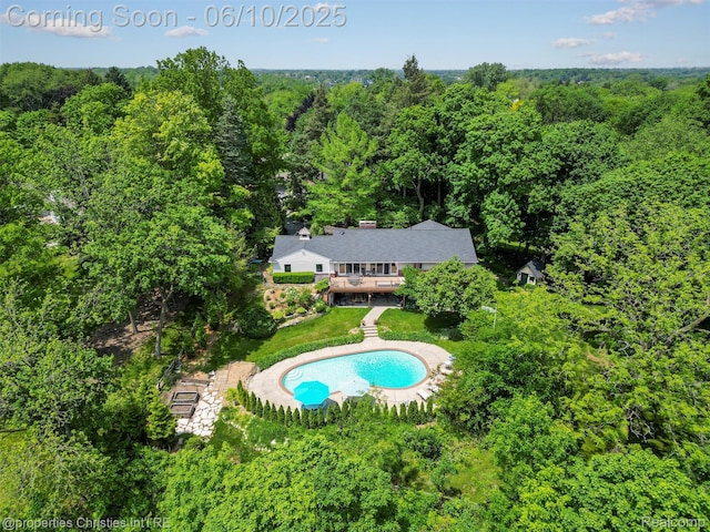 4383 Pine Tree Trl, Bloomfield Hills, MI 48302 - view of subject property with a forest and a pool area