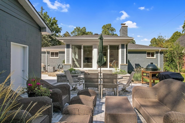 660 Sylvanwood Dr, Troy, MI 48085 - view of patio / terrace featuring cooling unit, outdoor dining area, and area for grilling