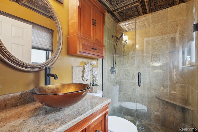 8286 Westminster Ave, Warren, MI 48089 - bathroom with a shower stall, toilet, and vanity