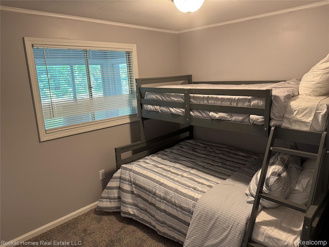 9689 Pine Ln, Evart, MI 49631 - carpeted bedroom with ornamental molding