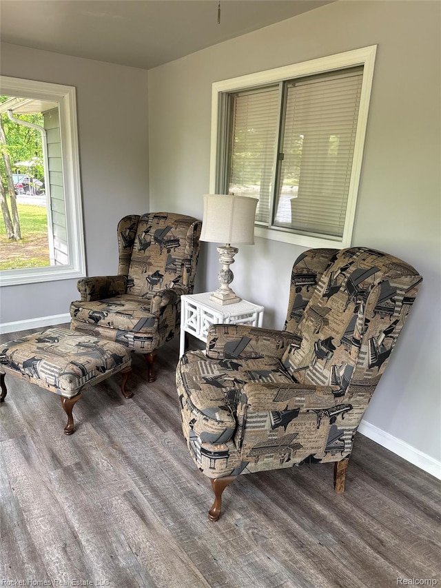 9689 Pine Ln, Evart, MI 49631 - sitting room featuring wood finished floors and baseboards