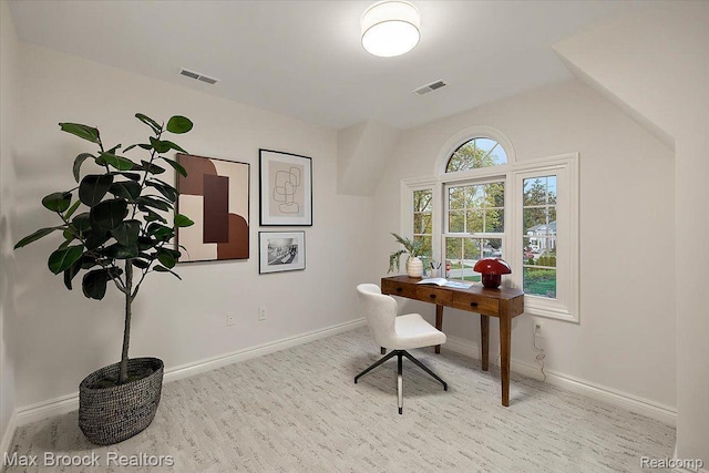 855 Wallace St, Birmingham, MI 48009 - office featuring vaulted ceiling and baseboards