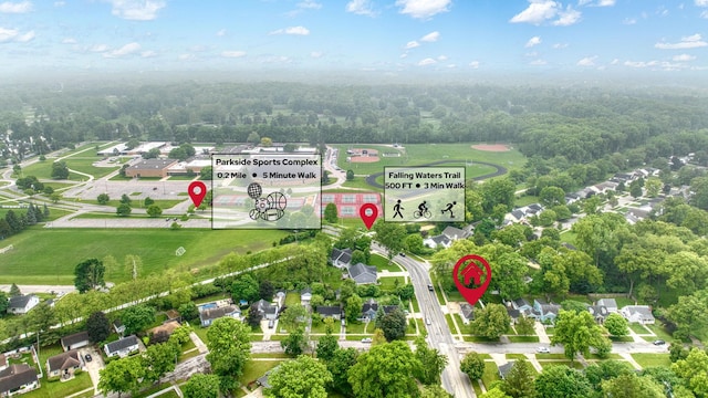 801 Briarcliff Rd, Jackson, MI 49203 - aerial perspective of suburban area featuring a forest