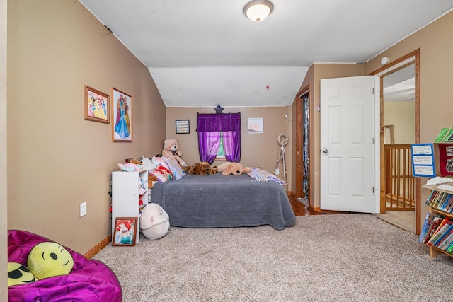 9303 W H Ave, Kalamazoo, MI 49009 - bedroom with carpet floors, baseboards, and lofted ceiling