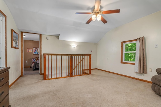9303 W H Ave, Kalamazoo, MI 49009 - bonus room with carpet flooring, ceiling fan, baseboards, and lofted ceiling