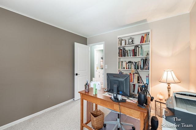 493 Edgeworthe Dr SE, Ada, MI 49301 - carpeted office space featuring ornamental molding and baseboards