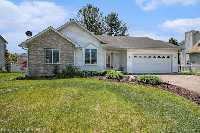 2458 Oseola Ave, Howell, MI 48843 - ranch-style house featuring driveway, a garage, and brick siding