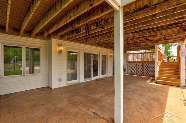 681 Quillett Dr, Beaverton, MI 48612 - view of patio / terrace with stairway