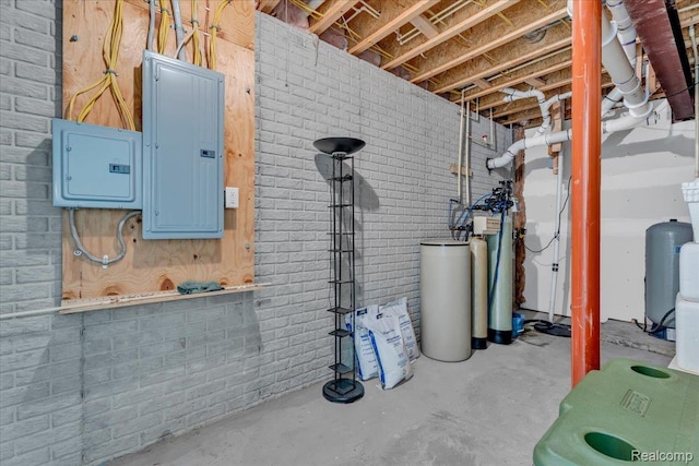 10726 Davisburg Rd, Davisburg, MI 48350 - unfinished below grade area featuring a water softener and electric panel