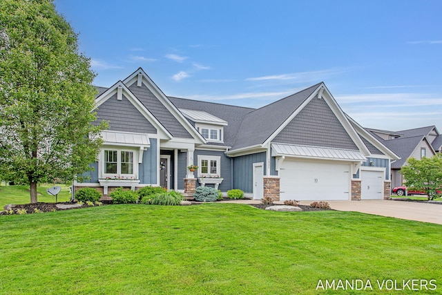 1551 Providence Cove Ct, Byron Center, MI 49315 - craftsman-style house with board and batten siding, driveway, a standing seam roof, and a garage