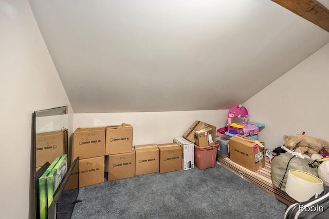 1032 White Ave NW, Grand Rapids, MI 49504 - rec room featuring carpet floors and vaulted ceiling