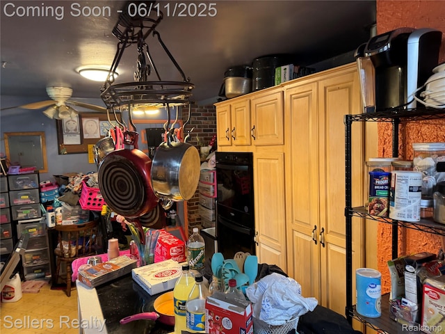 6106 E Hill Rd, Grand Blanc, MI 48439 - storage area featuring ceiling fan and electric panel