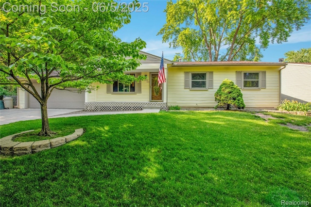 33722 Glen St, Westland, MI 48186 - single story home with driveway, an attached garage, and a front lawn