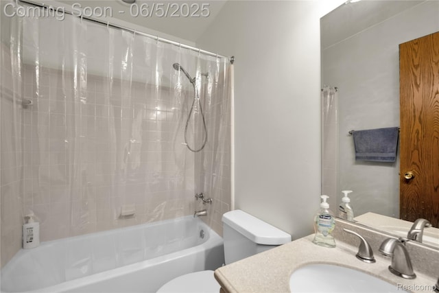 33722 Glen St, Westland, MI 48186 - bathroom with vanity, toilet, and shower / tub combo with curtain