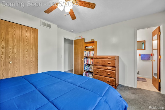 33722 Glen St, Westland, MI 48186 - bedroom with carpet, connected bathroom, a ceiling fan, and baseboards