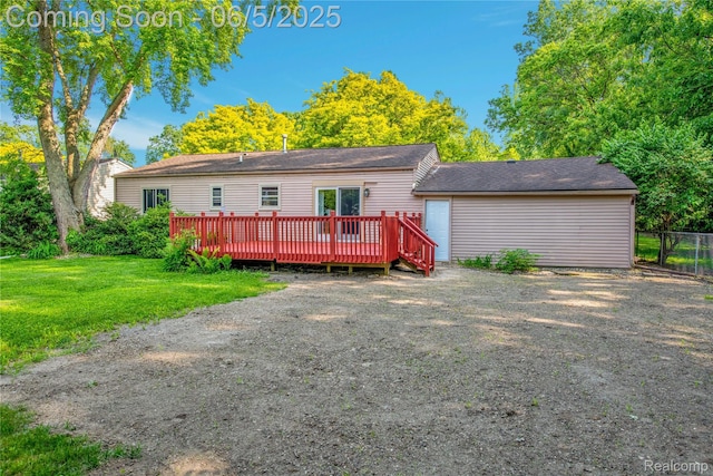 33722 Glen St, Westland, MI 48186 - back of property with a deck and a shingled roof