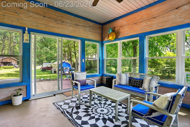 11970 Diamond Dr, Shelby Twp, MI 48315 - sunroom / solarium with ceiling fan and an outdoor hangout area