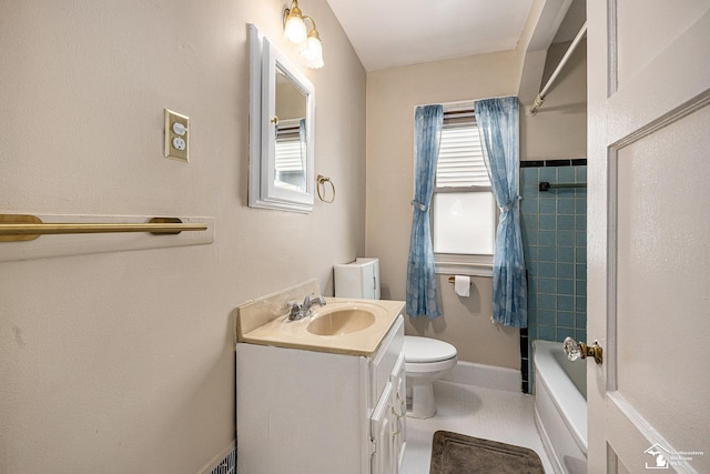 1989 Leblanc St, Lincoln Park, MI 48146 - full bath featuring toilet, vanity, and washtub / shower combination