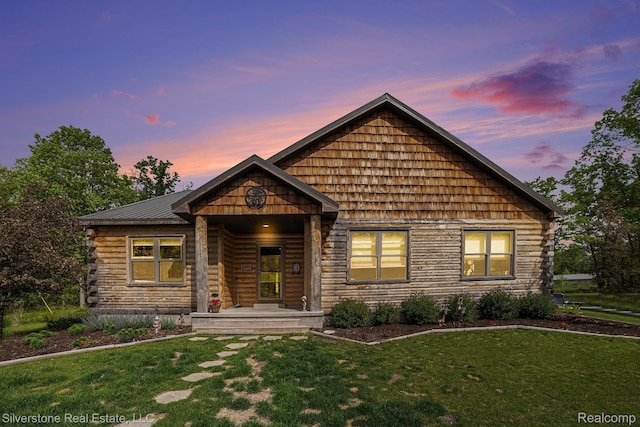 2816 W K Bar L Dr, Midland, MI 48640 - log home featuring a lawn and log exterior
