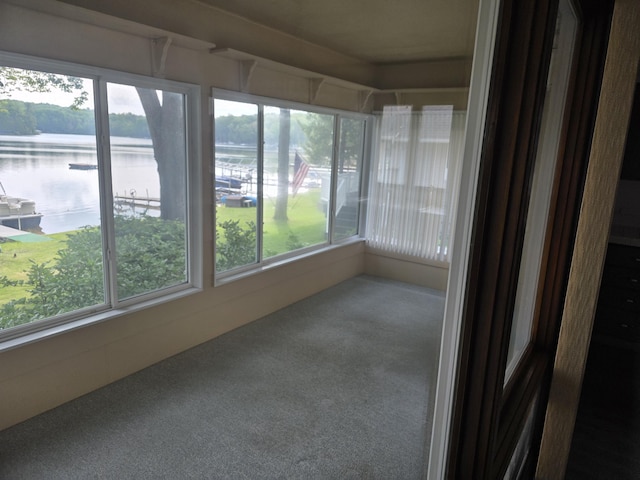 4900 N Ford Lake Rd, Fountain, MI 49410 - unfurnished sunroom with healthy amount of natural light and a water view
