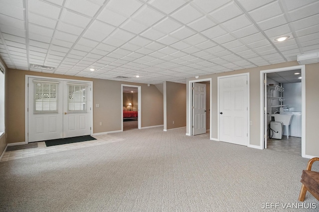 15021 S Star Lake Dr, Baldwin, MI 49304 - entrance foyer featuring carpet, baseboards, and recessed lighting