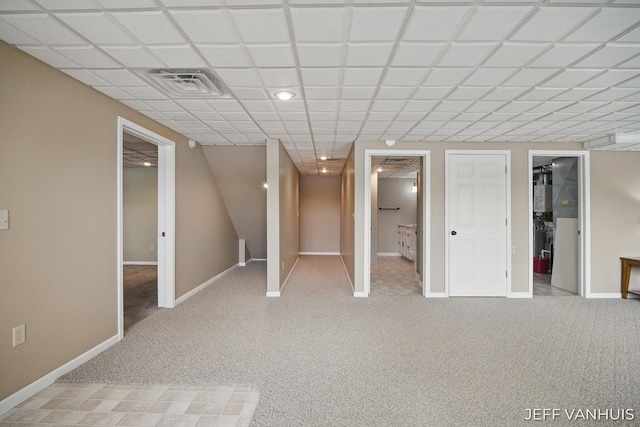 15021 S Star Lake Dr, Baldwin, MI 49304 - finished basement featuring light carpet, baseboards, and recessed lighting