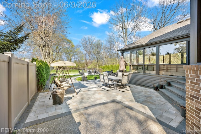 636 Morley Ct, Dearborn, MI 48124 - fenced backyard with outdoor dining space and a patio