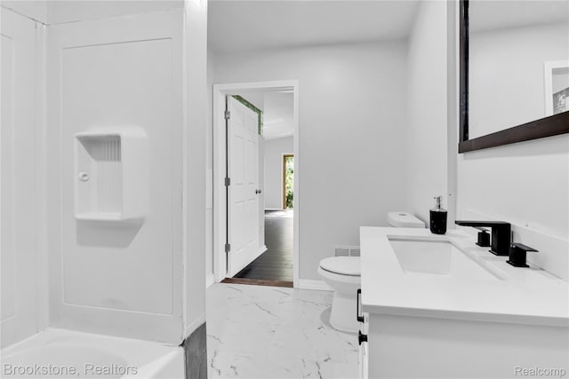 20930 Stahelin Rd, Southfield, MI 48075 - full bath with vanity, marble finish floors, and bathing tub / shower combination