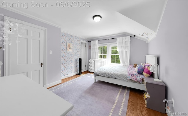 828 Westchester Rd, Grosse Pointe Park, MI 48230 - bedroom with ornamental molding, wood finished floors, and baseboards