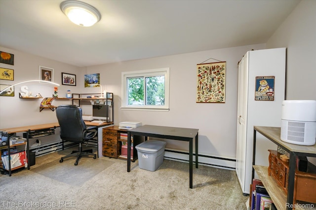 11305 Cook Rd, Gaines, MI 48436 - office space with carpet and a baseboard radiator