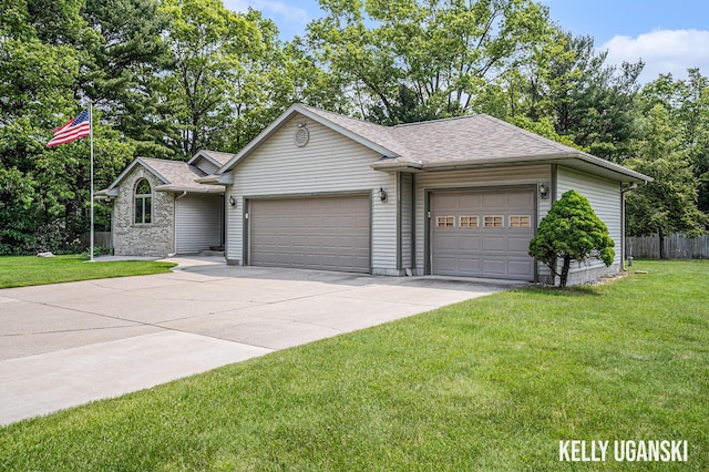 7460 Anthony St, Whitehall, MI 49461 - view of front facade featuring a garage, concrete driveway, and roof with shingles