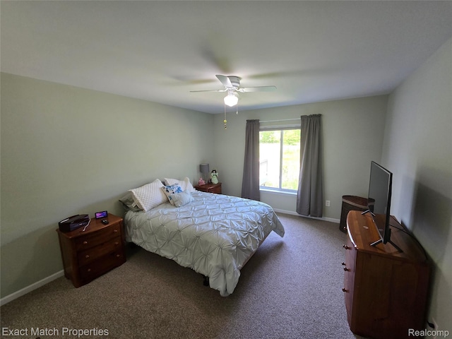 45009 Mitchell St, Grand Blanc, MI 48439 - bedroom with carpet floors, baseboards, and a ceiling fan