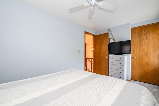 5576 N Watervliet Rd Unit 11, Watervliet, MI 49098 - bedroom with carpet flooring and a ceiling fan
