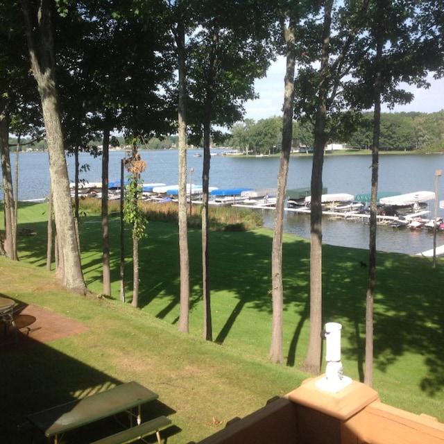 5576 N Watervliet Rd Unit 11, Watervliet, MI 49098 - view of yard with a boat dock and a water view