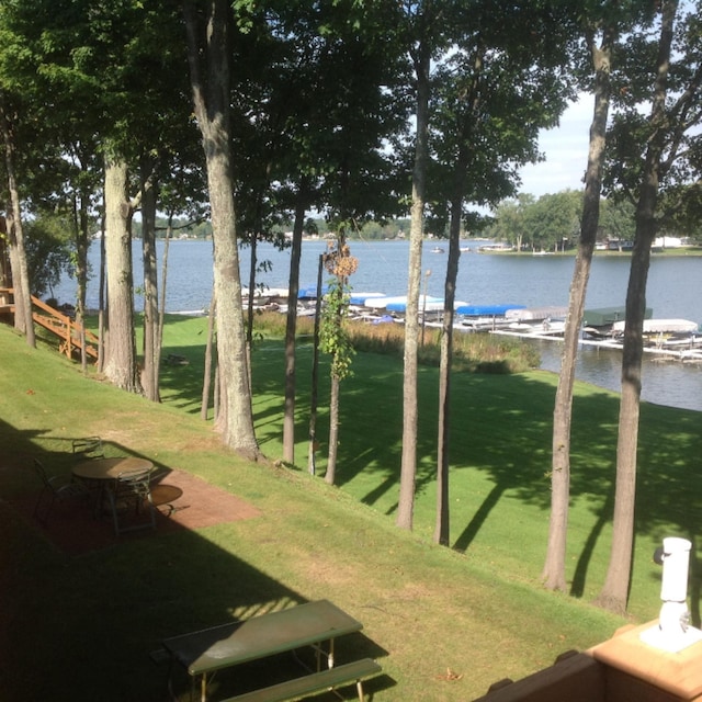 5576 N Watervliet Rd Unit 11, Watervliet, MI 49098 - view of grassy yard featuring a water view